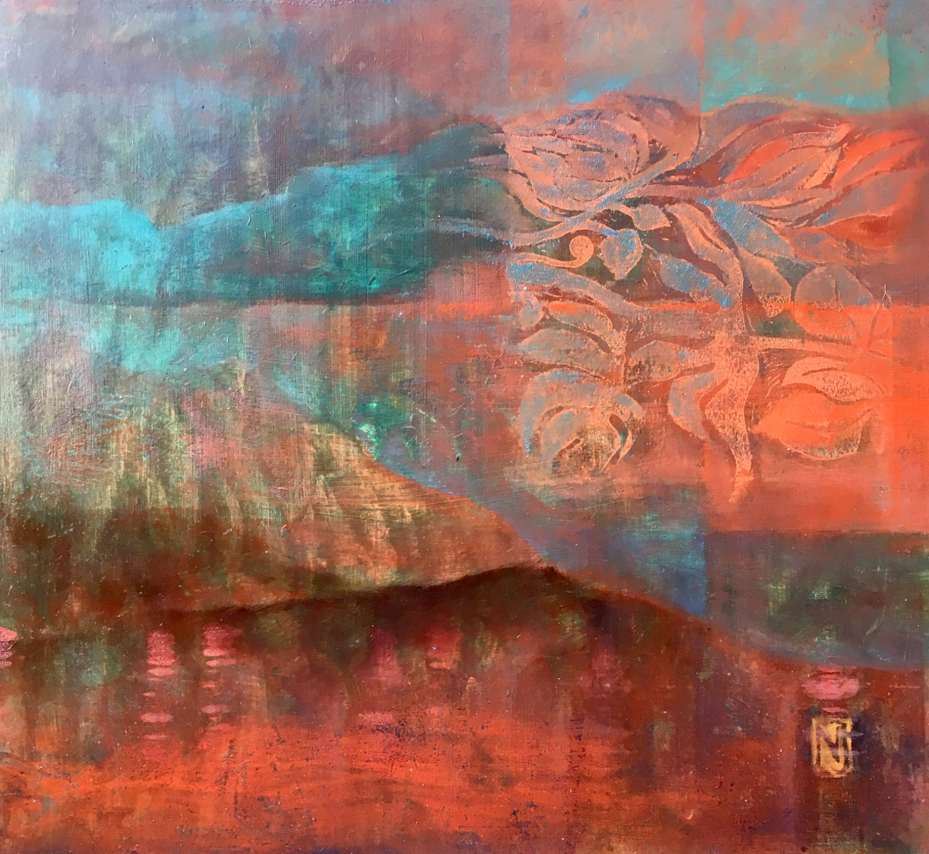 Vizek felett III. 39x35 cm 2019